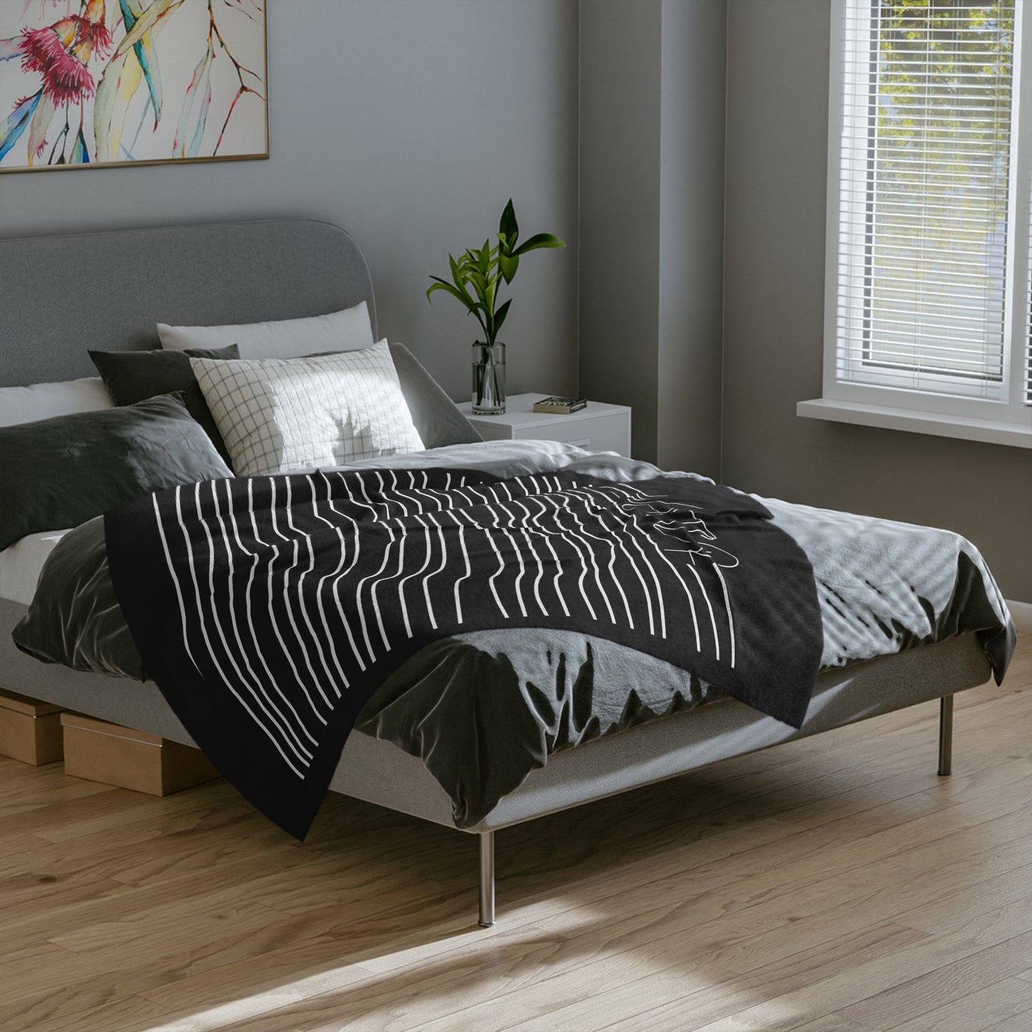 Velveteen Microfiber Blanket Heart Water