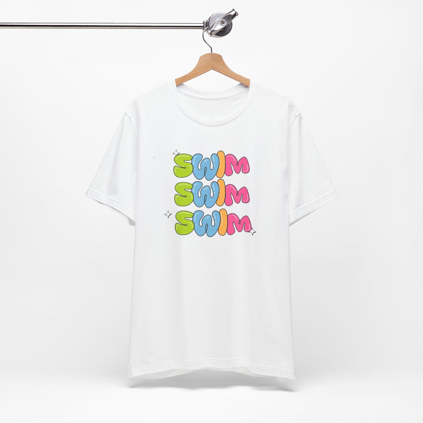 Retro Swim T-Shirt - Unisex Jersey Short Sleeve Tee for Summer Fun