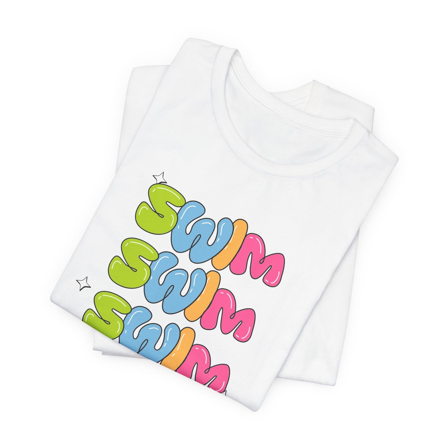 Retro Swim T-Shirt - Unisex Jersey Short Sleeve Tee for Summer Fun