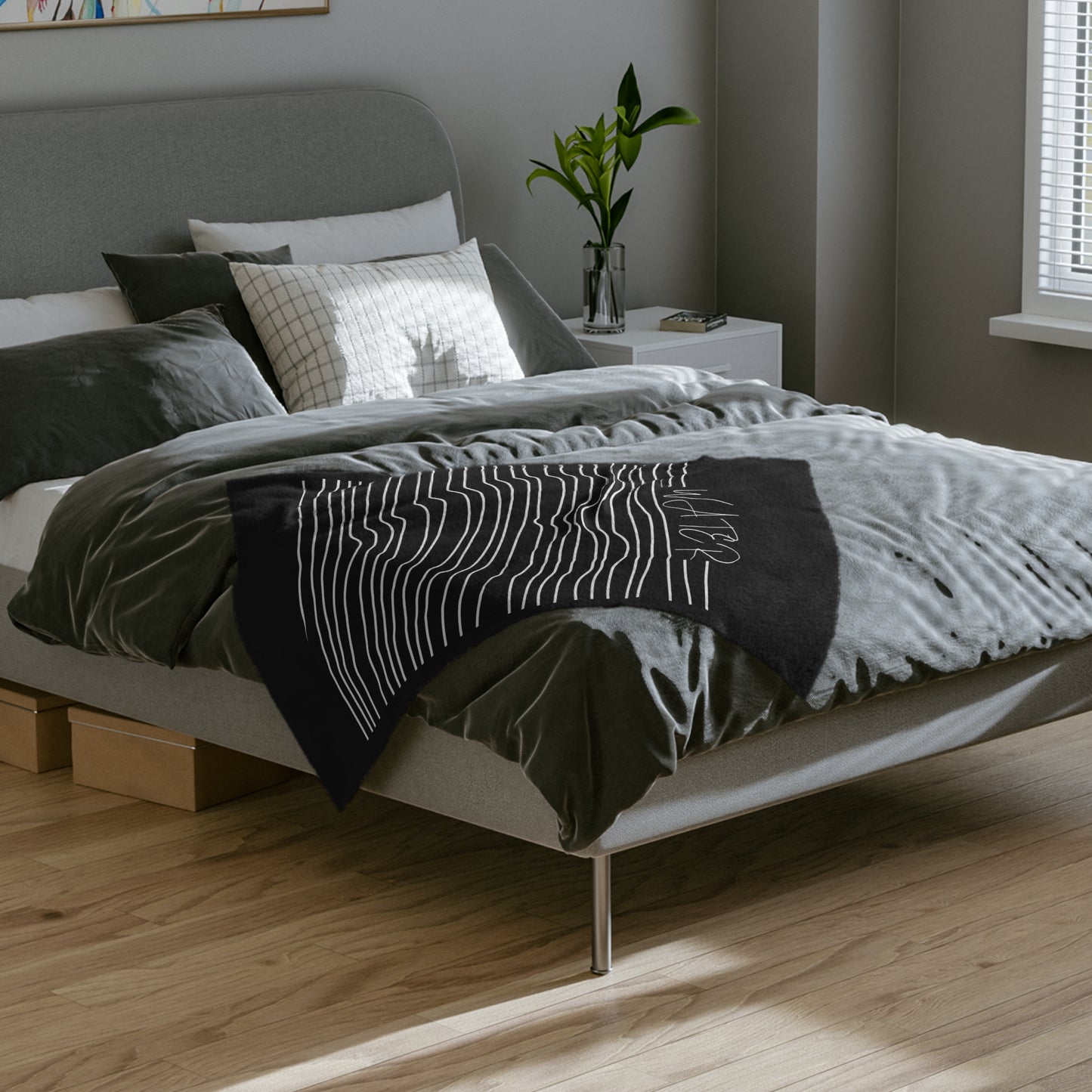 Velveteen Microfiber Blanket Heart Water
